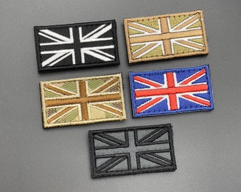 Mini Union Jack Patch - 4.5cm x 2.5cm - Hook & Loop, Fabric - Small Military Tactical Army Badge for Rucksack Backpack Cap UBACS