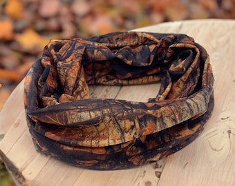 Lightweight Snood Scarf Headover - Stretch Material- Tactical Hunting Summer Balaclava Bandana Neck Gaiter Warmer Face Mask - Plain or Camo