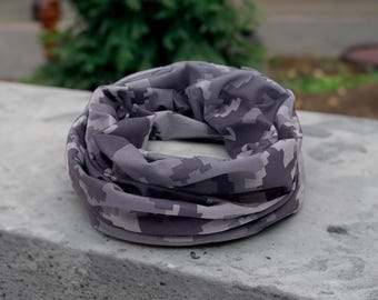 Lightweight Snood Scarf Headover - Stretch Material- Tactical Hunting Summer Balaclava Bandana Neck Gaiter Warmer Face Mask - Plain or Camo