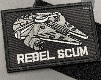 Rebel Scum Patch - Hook & Loop, Fabric, 8cm - Falcon Morale Tactical Military Airsoft Biker Badge for Rucksack Backpack Cap