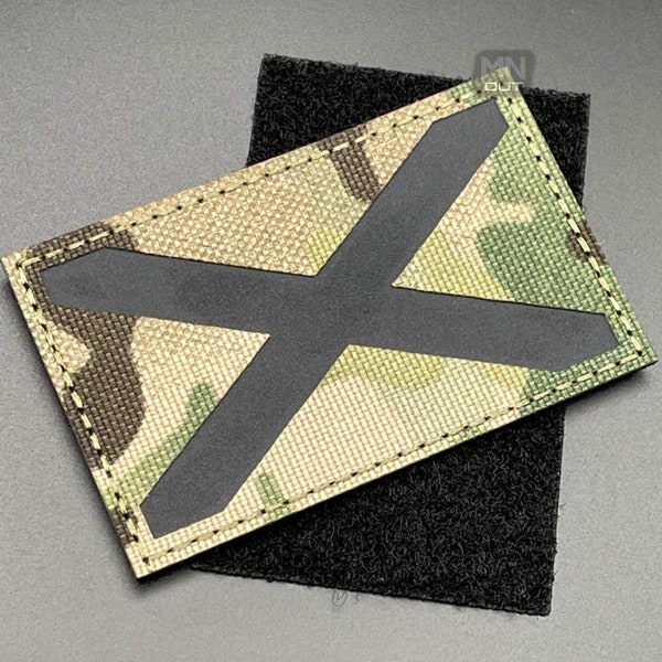 IRR St Andrews Cross Patch - MTP Camo, Hook & Loop, Laser Cut - Scotland Military Tactical Army Airsoft Patch for Rucksack Cap UBACS Uniform