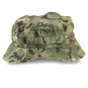 Special Forces Short Brim Bush Hat - Men's British Army Style Military Jungle Boonie Bucket Hat Cap - BTP Camo