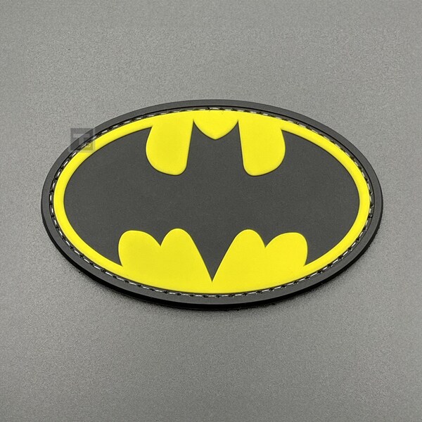 Batman Patch - Hook-Lined, PVC Rubber - Dark Knight - Military Tactical Army Airsoft Morale for Backpack Rucksack Cap Hat Clothing