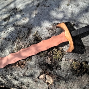 The Oriental sword -  Handcrafted wooden sword with a wavy blade and Eastern flair — ideal for cosplay, LARP, decor, or imaginative play.