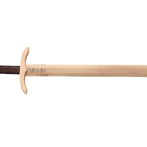 Espada de elfo de madera: juguete de dos manos para juegos de simulación