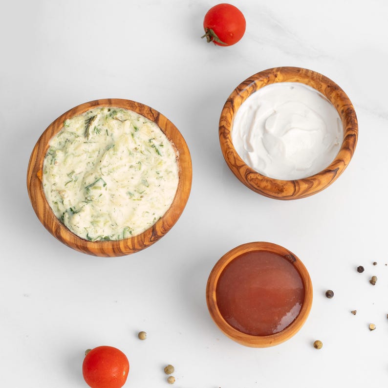 Handmade Olive Wood Bowls Set of 3 Ramen, Popcorn, Serving Bowls