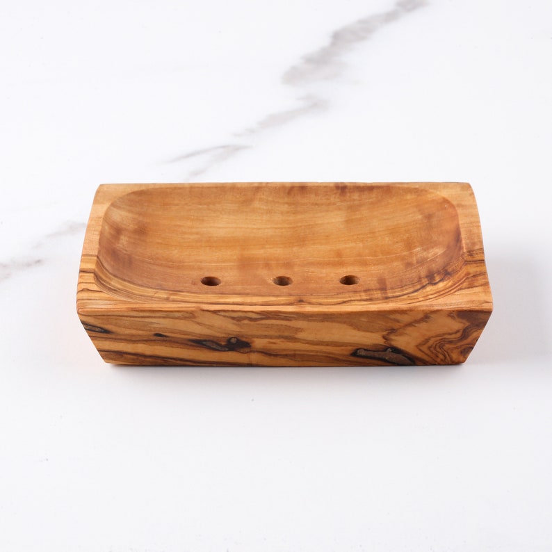 Eco-Friendly Olive Wood Soap Dishes, Set of 3 - Enhance Your Bathroom with Handmade Soap Holders, Ideal for Keeping Soap Dry, Stylish Spa Gift
