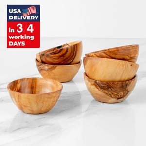 Personalized Olive Wood Serving Bowl Gift
