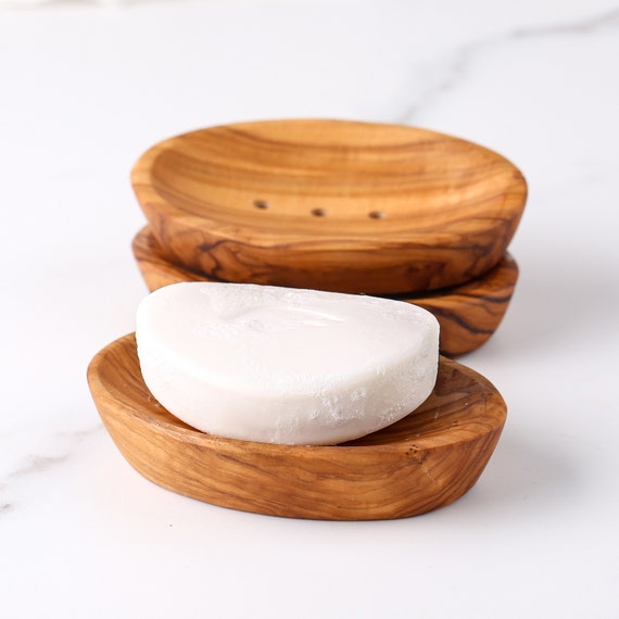 Handmade Olive Wood Soap Dish: Stylish Spa Gift + Free Personalization