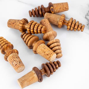 Bottle Stoppers Handmade from Olive Wood Unique Christmas Gifts and Wedding Favor Cork Personalized Stopper