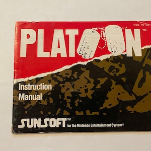 Authentieke Platoon (Nes)-videogamehandleiding