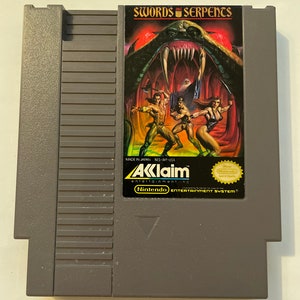 Authentieke Nintendo 'nes' Swords and Serpents-gamewagen.