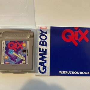 Authentieke Game Boy Qix-gamewagen en handleiding