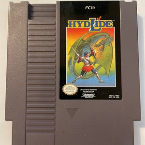Authentieke Nintendo 'nes' Hydlide-gamewagen.