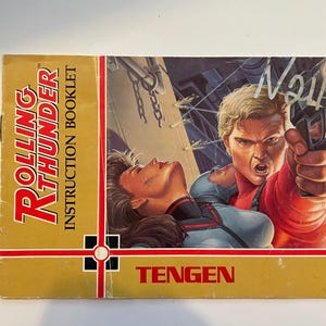 Authentieke Rolling Thunder (Nes)-videogamehandleiding