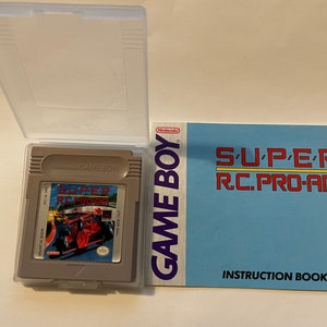 Authentieke Game Boy Super RC ProAm-gamewagen en -handleiding