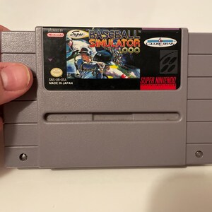 Authentieke Super Nintendo Super Baseball-simulator 1000-wagen