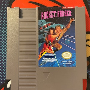 Authentieke Nintendo 'nes' Rocket Ranger-gamewagen.