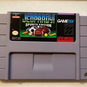 Authentieke Super Nintendo Jeopardy Sports Edition-wagentje