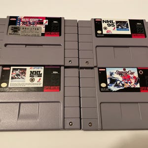 Authentieke Super Nintendo 4-game Hockey Pack-wagentje