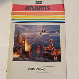 Authentieke Atlantis (Atari)-videogamehandleiding