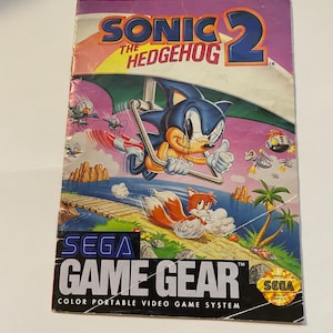 Authentieke Sonic 2 (GG)-videogamehandleiding