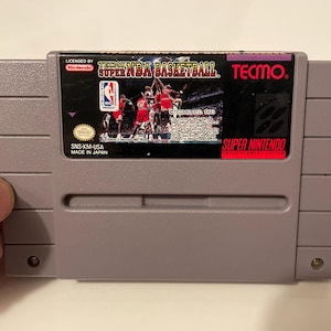 Authentieke Super Nintendo Tecmo Super NBA-basketbalwagen