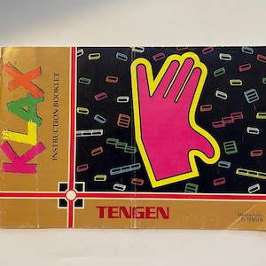 Authentieke Klax (Nes)-videogamehandleiding