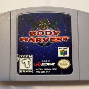 Authentieke Nintendo 64 Body Harvest-gamewagen