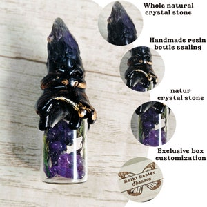 Natural Crystal Wishing Bottle,Crystal Mystery Box,Personalized Box Energy Crystal,Healing Crystal Tower,Crystal Gift,A Set of 7 Crystals image 6