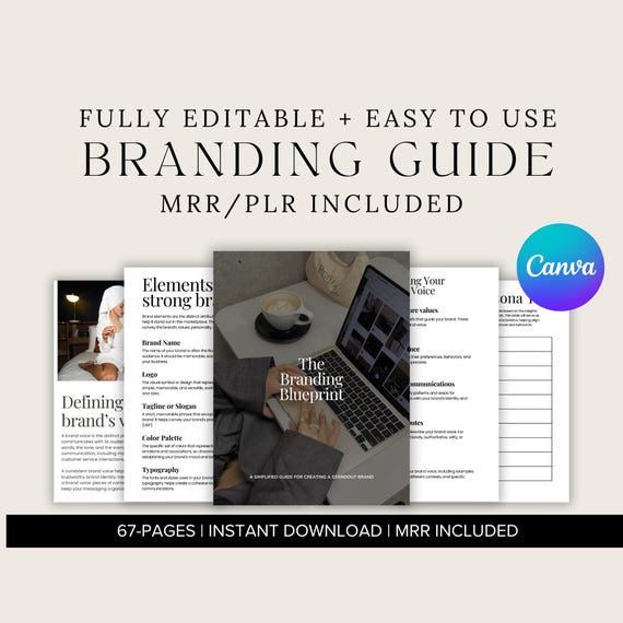 Brand Strategy Workbook: Editable Branding Guide with PLR/MRR (Digital Download)