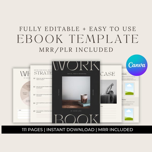 Plantilla de libro de trabajo de Canva: Coaching y creador de cursos de 111 páginas (MRR)