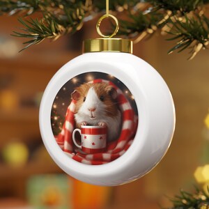 Boule de Noël cochon d'Inde - Etsy France