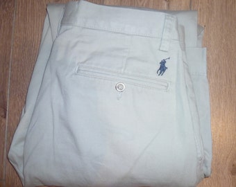 Ralph Lauren chinobroek beige kaki 32 taille 32 pijpen Nieuw zonder labels