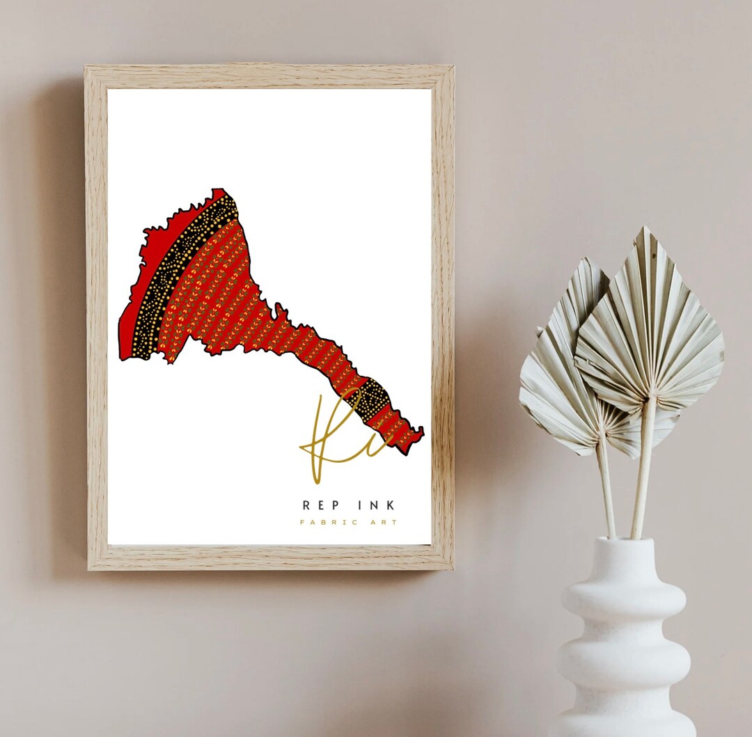 Eritrea Map Art African Art Wall Art Wall Decor Abilene Scarf Eritrean