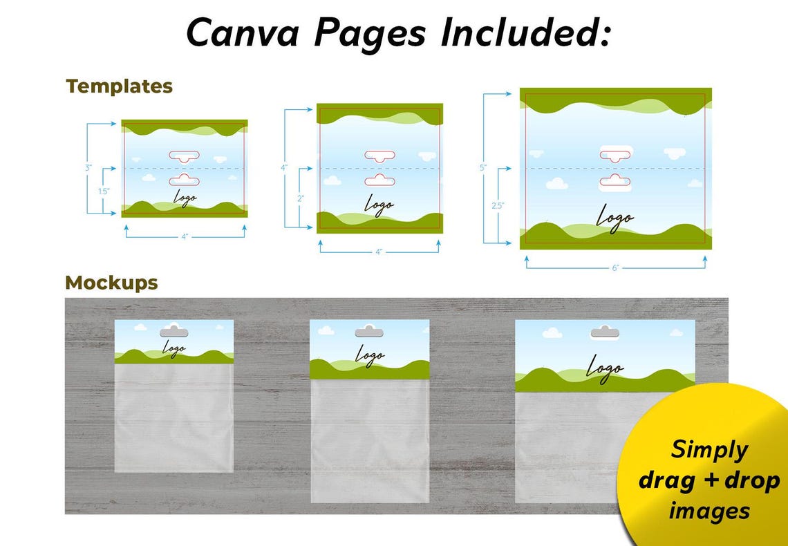 Header Card Templates + Mockups | DIY Bag Toppers | 3 Sizes ...