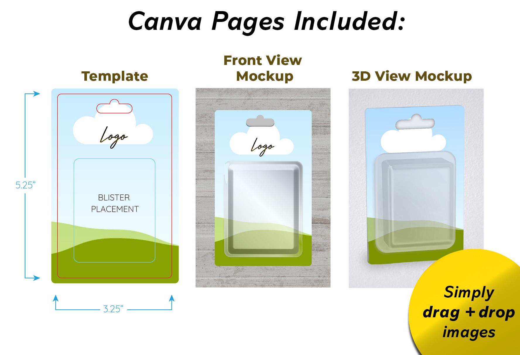 Blister Card Mockup Templates DIY Packaging Design Canva & Adobe Etsy