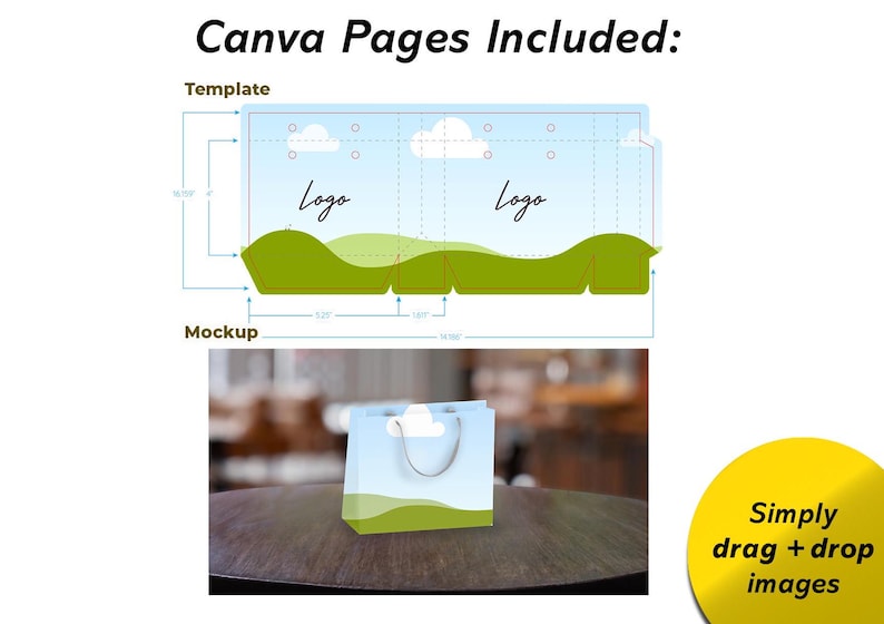 Canva pages for gift bag
