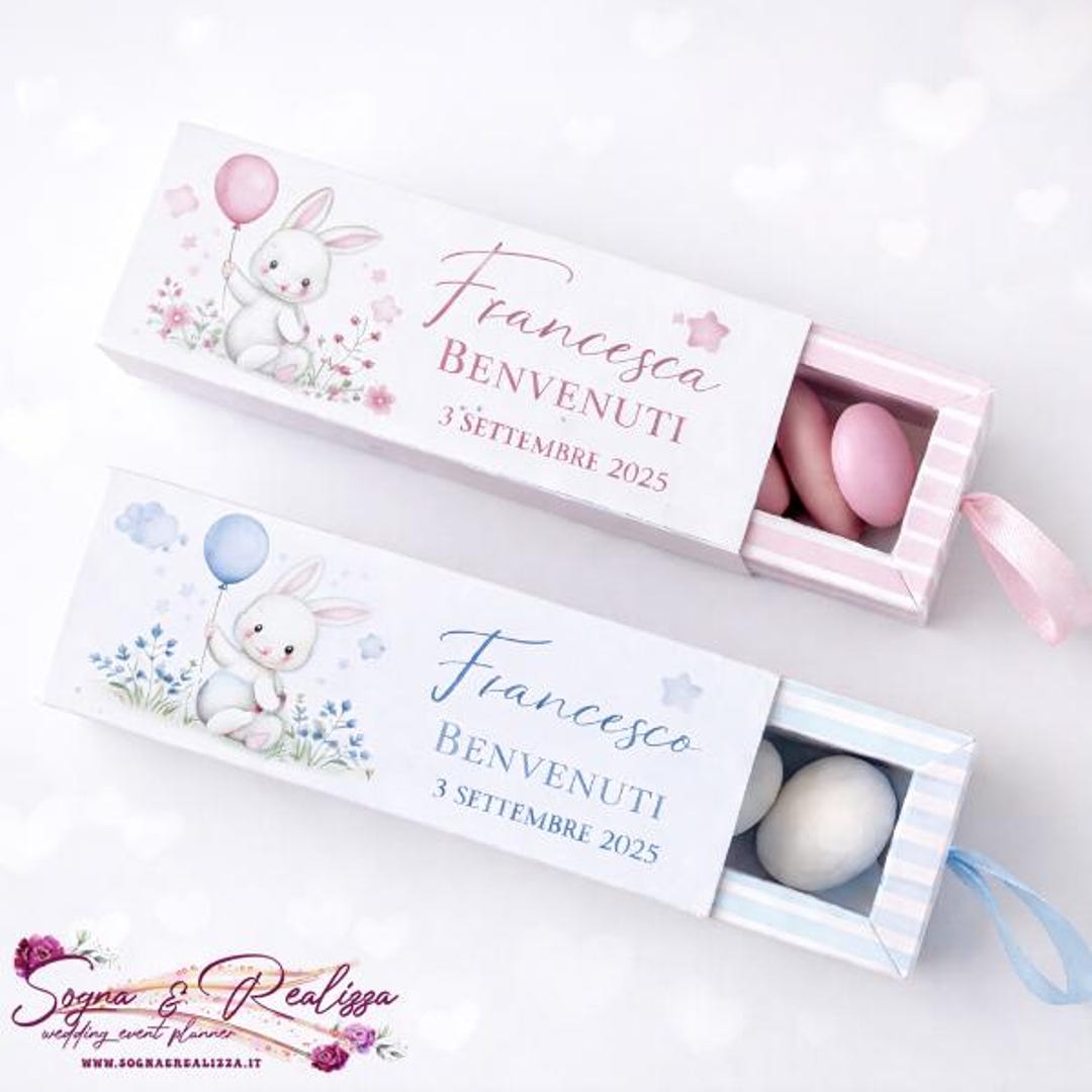 Personalized Birth Box With Name and Date – Baptism Favor, Baby Girl ...