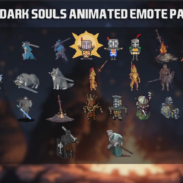 25 Animated Dark Souls Emotes Pack for Twitch, YouTube and Discord - Dark Souls Animated Emote - Twitch Alerts - Twitch Emotes for streaming