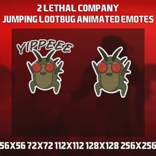 2 emotes animées Lethal Company Jumping Lootbug pour Twitch, YouTube et Discord - Emotes animées Lethal Company - Emotes Twitch pour streams