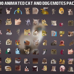 Paquete de 100 gestos animados de perros y gatos para Twitch, YouTube y Discord - Gestos de perros y gatos - Gestos para streaming - Gestos de perros y gatos Meme
