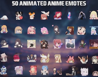 50 Animated Anime Emotes Pack for Twitch, YouTube and Discord - Anime Emotes - Anime Animated Emotes -  Twitch Emotes for streaming - Meme