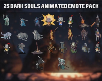 25 Animierte Dark Souls Emotes Pack für Twitch, YouTube und Discord - Dark Souls Animiertes Emote - TwitchAlerts - Twitch Emotes zum gestreamen