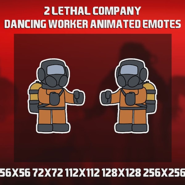 2 Animated Lethal Company Dancing Worker Emotes for Twitch, YouTube and Discord - Lethal Company Animated Emote - Twitch Emotes for streams