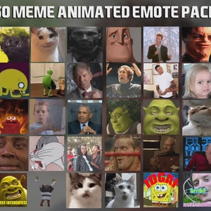 50 Animated Meme Emotes Pack for Twitch, YouTube and Discord - Twitch Alerts - Meme Emotes - Twitch Emotes for streaming