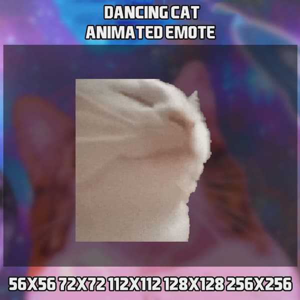 Vibing Cat Animated Emote for Twitch, YouTube and Discord - Meme Cat - Twitch Emotes for Streaming - Animated Cat Emote - Twitch Emotes