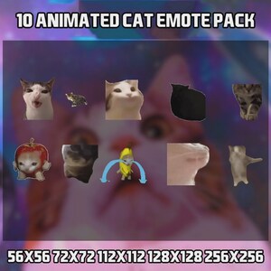 10 geanimeerde kattenemotes voor Twitch, YouTube en Discord - Cat geanimeerde emote - Twitch-waarschuwingen - emotes voor streaming - Twitch-emotes