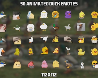 50 Animated Duck Emotes Pack for Twitch, Kick, YouTube and Discord - Goose Emotes - Twitch Emotes - Duckling Emotes - Chicken Emotes