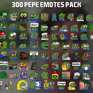 300 Pepe Emotes Pack for Twitch, YouTube and Discord - Twitch Alerts - Pepe Emotes -  Twitch Emotes for streaming - Meme Emotes - Pepe Meme